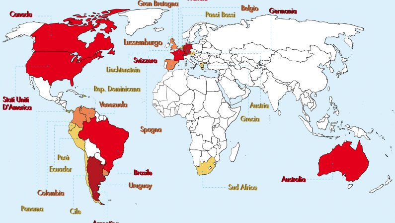 La mappa dei calabresi nel mondo