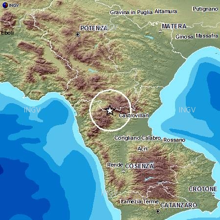 Scossa sismica nell'area del Pollino
Registrata alle 4.10 con magnitudo 3.2