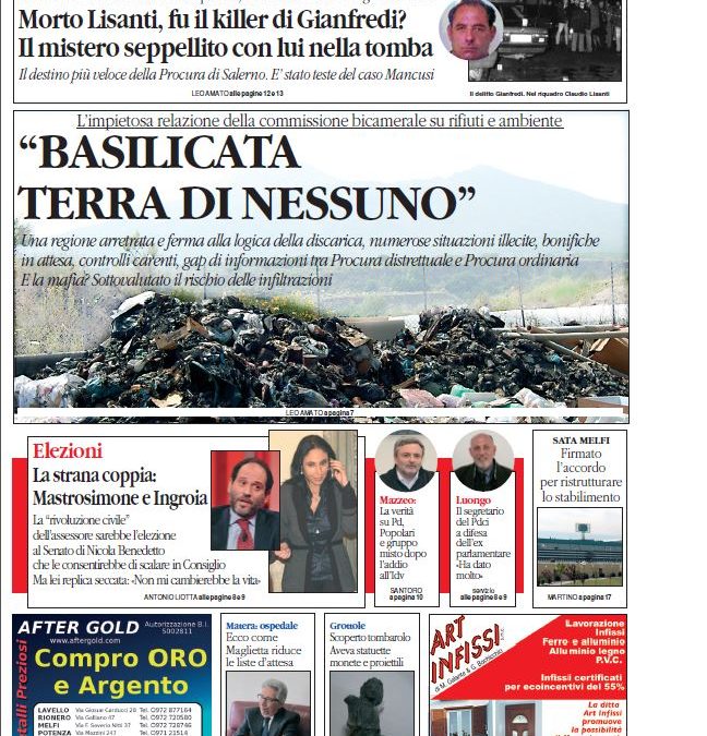 Dodici mesi di Basilicata in prima pagina
Le storie e i personaggi del 2013