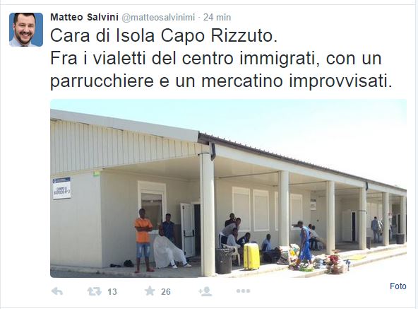 I tweet di Matteo Salvini dalla Calabria
Al Cara di Crotone: «Quanti soldi buttati via»