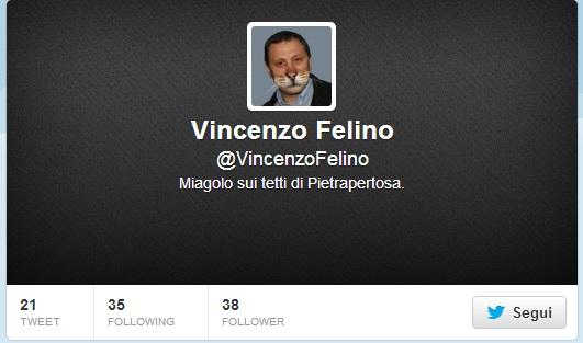 Su twitter l’account “@VincenzoFelino”
E' il primo fake di un politico lucano