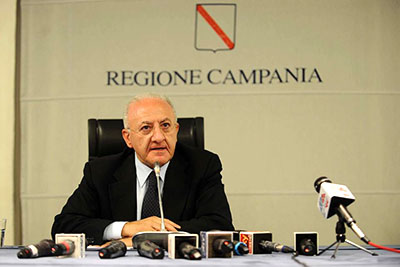 Il presidente della giunta regionale della Campania, Vincenzo De Luca