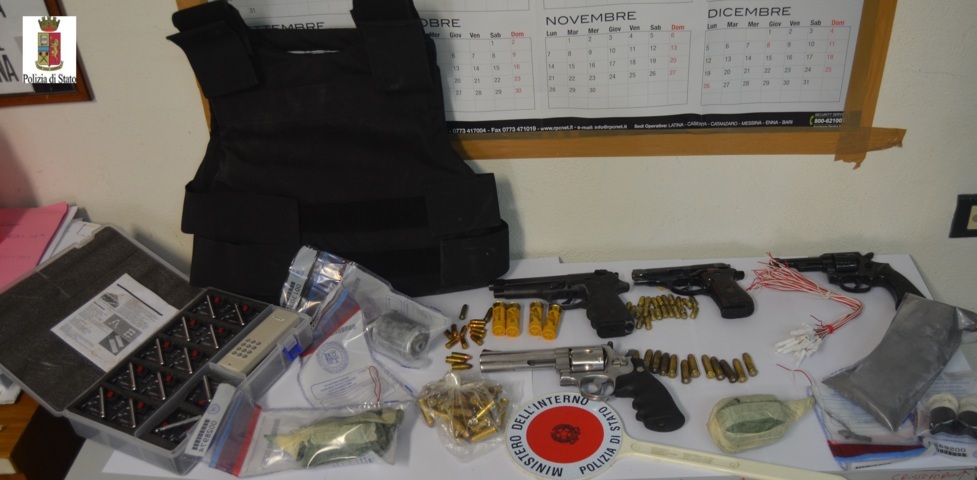 Le armi sequestrate