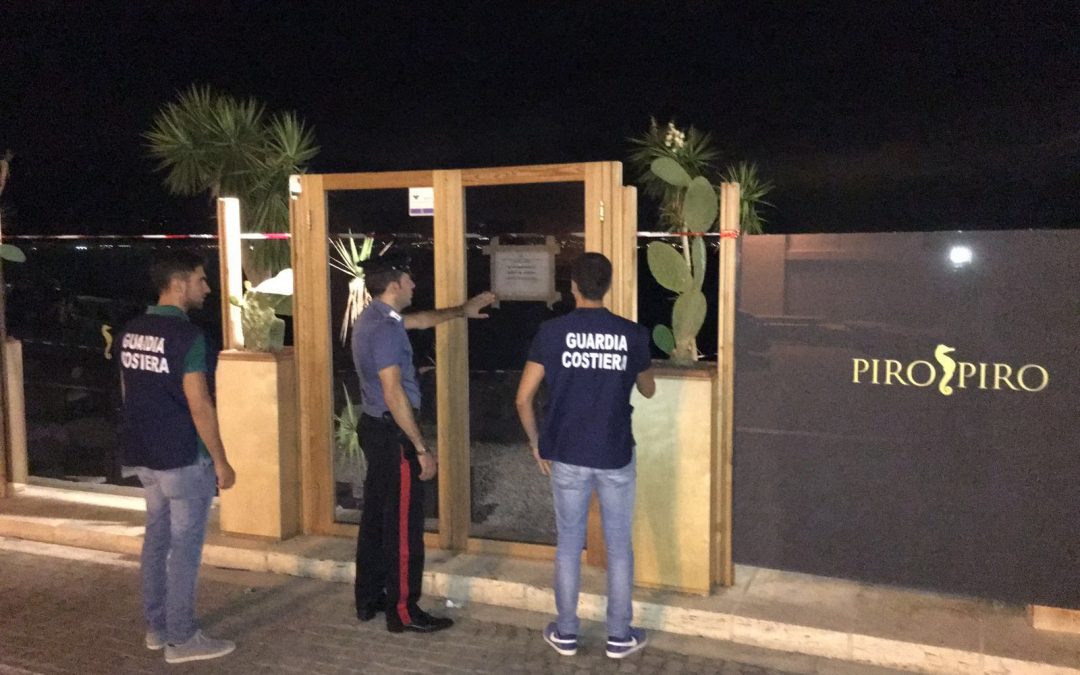 Il sequestro dello stabilimento balneare