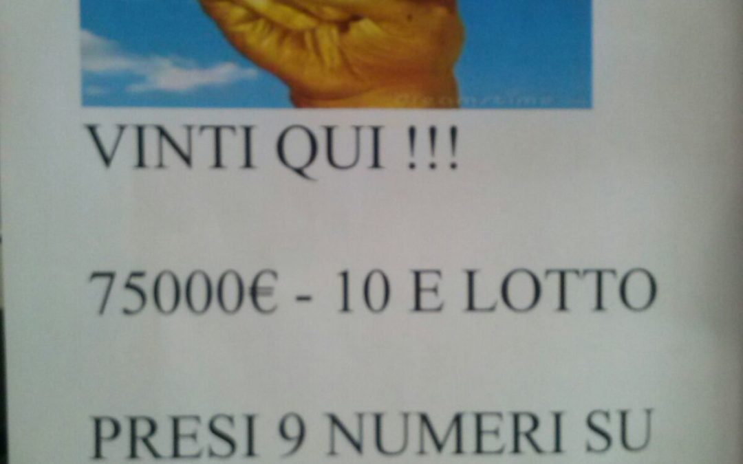 Gioca un euro, ne vince 75mila: la fortuna fa tappa a Lamezia Terme