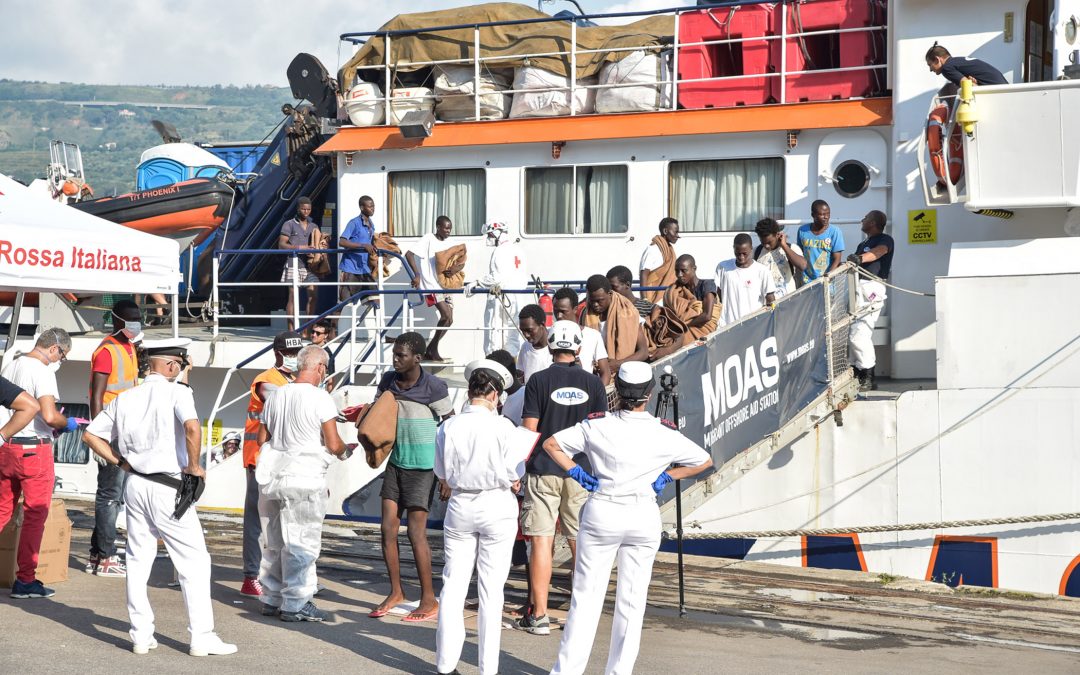 Uno sbarco di migranti