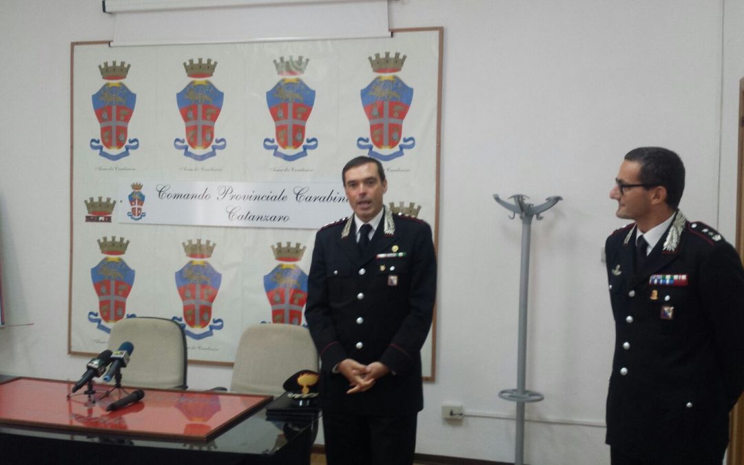 Il colonnello Pecci, a sinistra, a Catanzaro