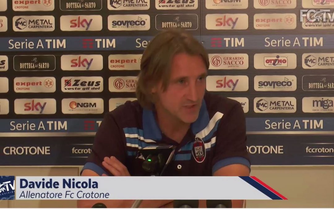 VIDEO – Il tecnico del Crotone Davide Nicola  presenta la sfida contro il Sassuolo