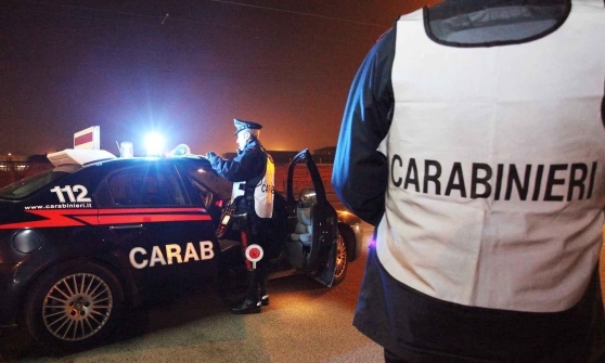 Un posto di controllo dei carabinieri