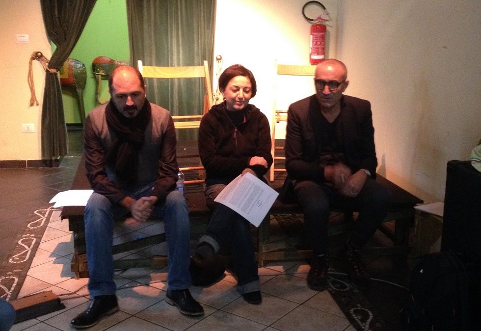 Ernesto Orrico, Iris Balzano e Fabio Vincenzi durante la conferenza stampa