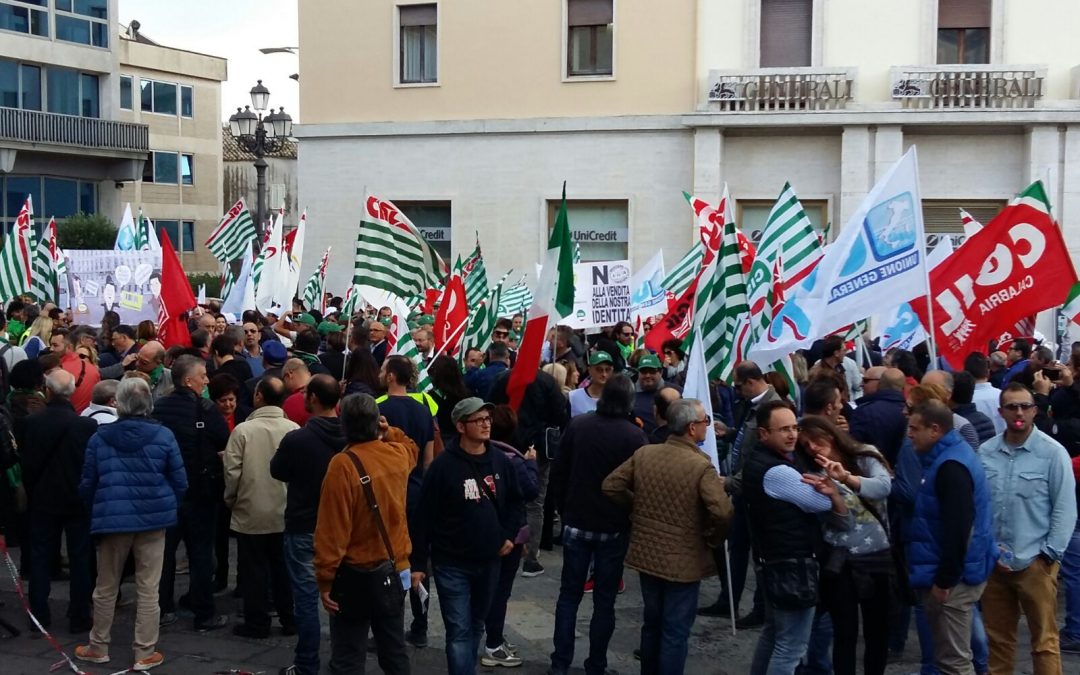 La protesta di questa mattina a Catanzaro