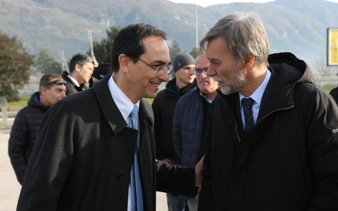 Il presidente dell'Anas Armani e il ministro Delrio