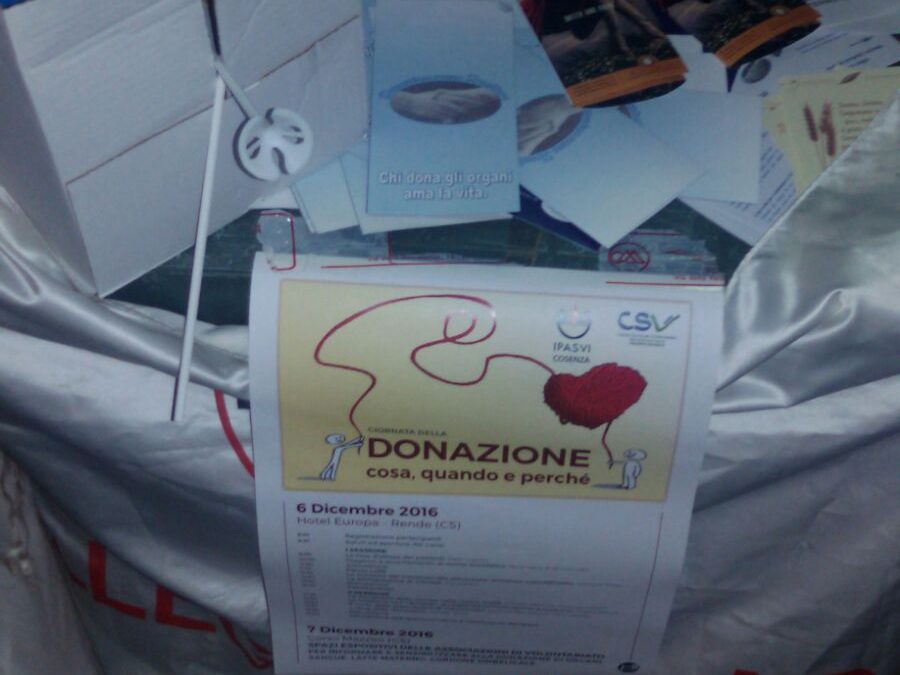 FOTO – A Cosenza lo stand di Ipasvi e Csv per la Giornata della Donazione degli organi