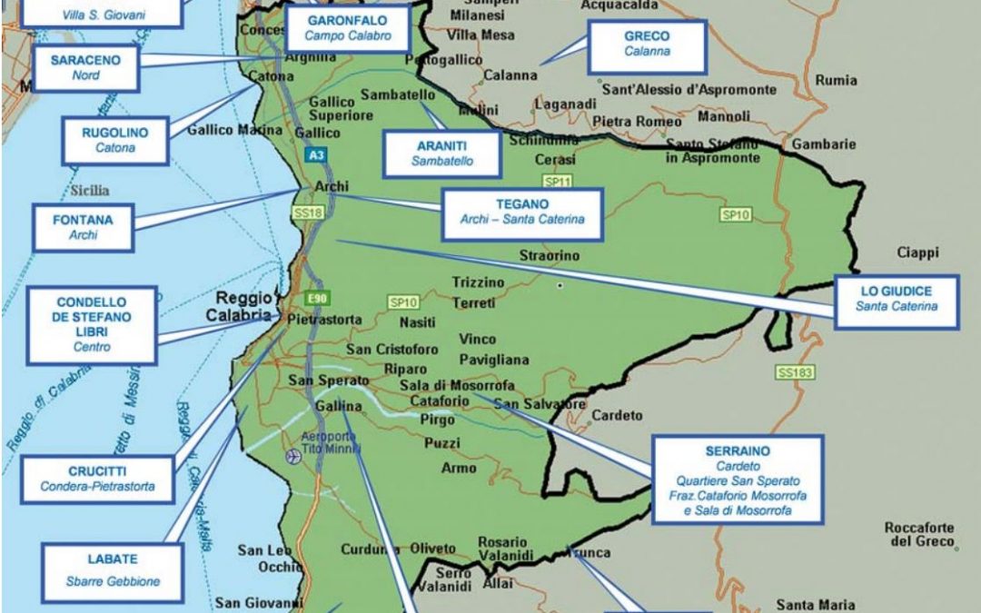 FOTO – L’organizzazione delle cosche di ‘ndrangheta  sul territorio calabrese provincia per provincia
