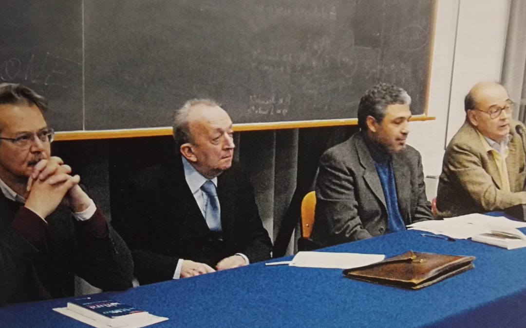 Da sinistra Daniele Gambarara e Tullio De Mauro all'Unical il 5 giugno 2001 per l'inaugurazione della Biblioteca di Area Umanistica