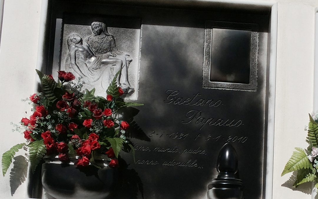 La lapide imbrattata