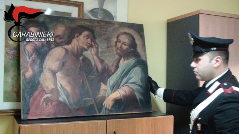 Aveva in casa diverse opere d’arte risultate rubate  Erano a Reggio e Messina: 3 quadri sono di Campolo