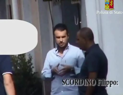 FIlippo Scordino ripreso dai video della Polizia