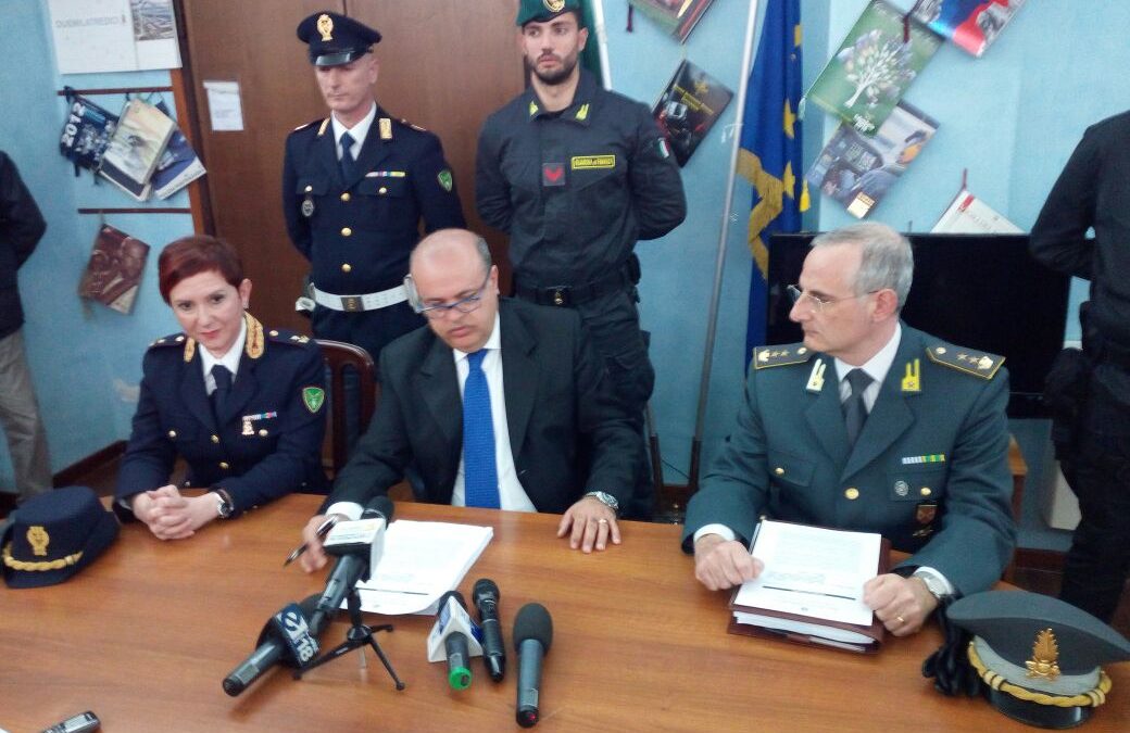 La conferenza stampa dell'operazione Eumenidi