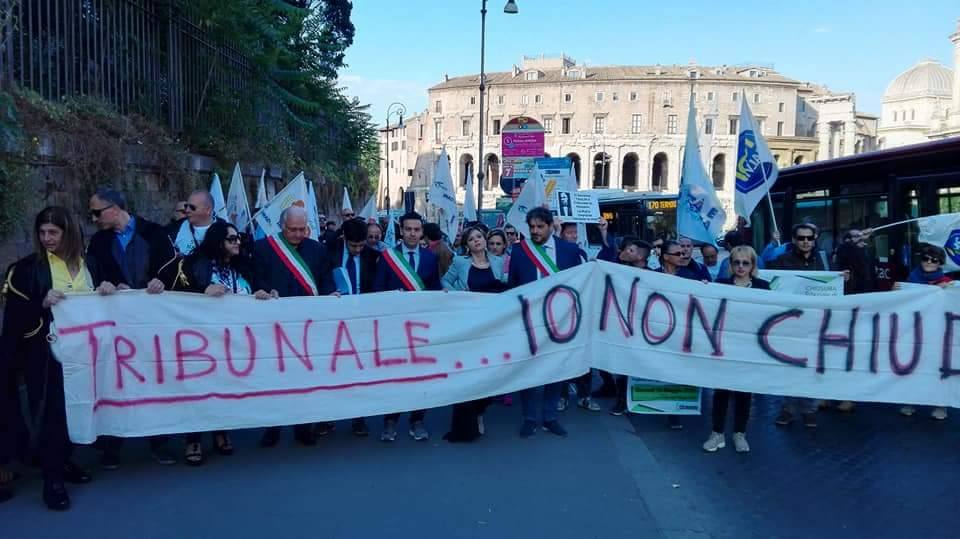 Parte del corteo di protesta a Roma