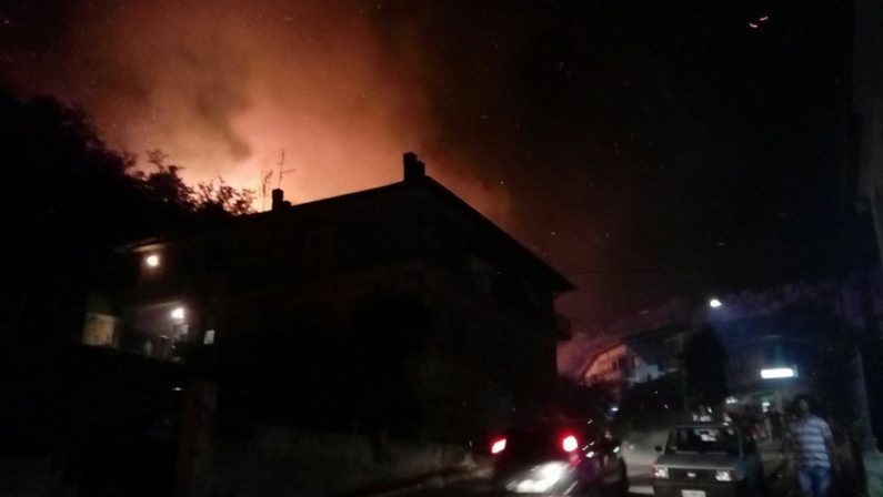 FOTO - Notte di paura nel Vibonese: un forte incendio colpisce Dasà