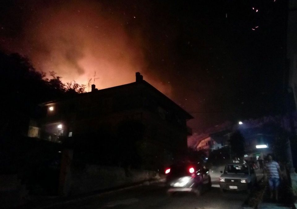 VIDEO – Paura nel Vibonese, un forte incendio minaccia le abitazioni di Dasà
