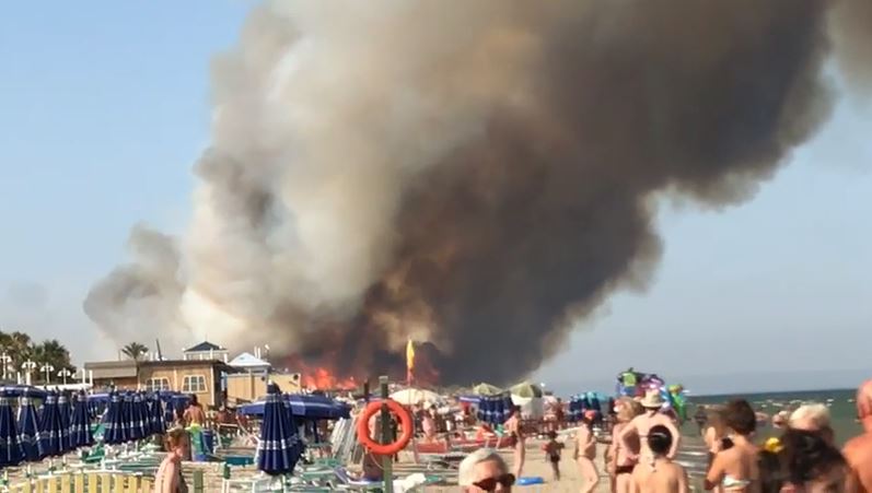 Una porzione dell'incendio
