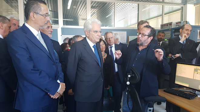 Un momento della visita del presidente Mattarella