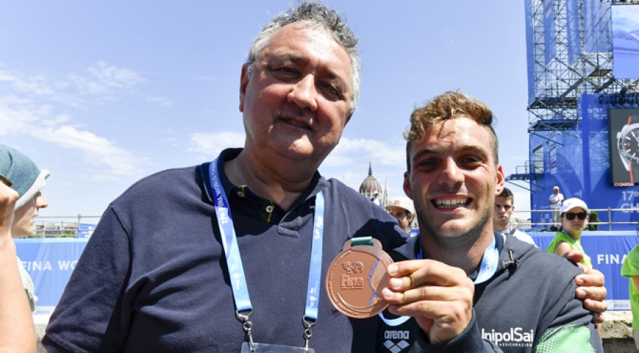 Il presidente della Fin, Paolo Barelli, e Alessandro De Rose
