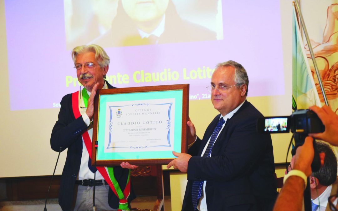 Claudio Lotito riceve la cittadinanza onoraria di Soveria Mannelli
