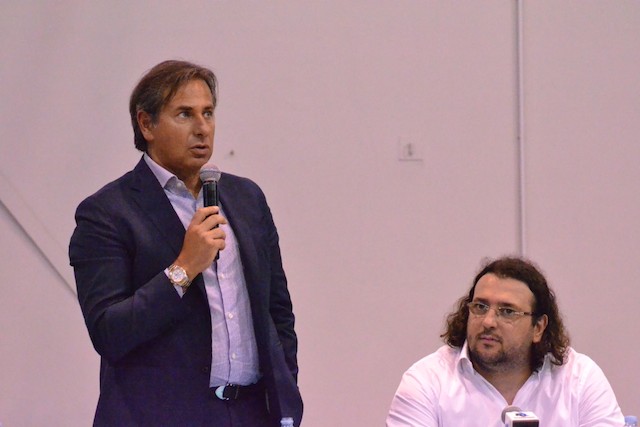 Gianluca Paparesta con il patron del Matera Calcio, Saverio Columella (foto Serena Danuzzo)