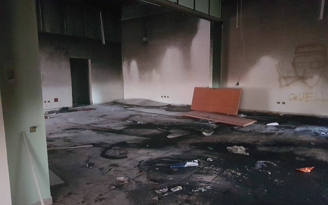 I locali danneggiati dalle fiamme