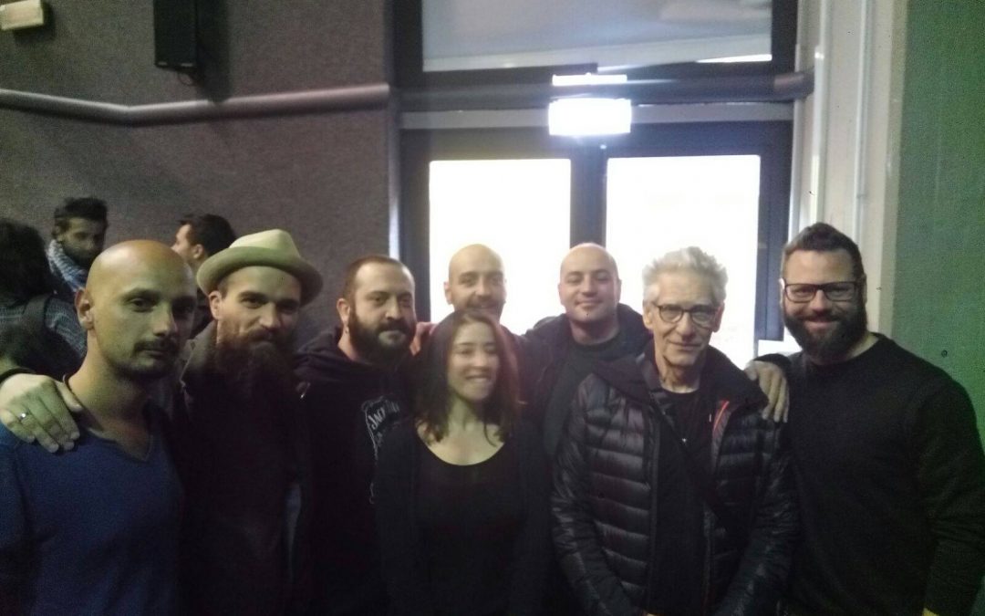 David Cronenberg (secondo da destra) nella foto ricordo con alcuni studenti dell'Unibas