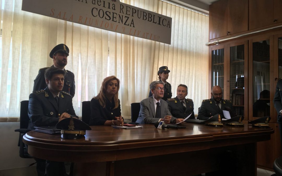 La conferenza stampa dell'operazione scattata nel 2017