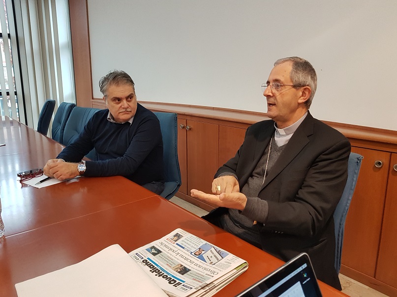 Il direttore del Quotidiano Rocco Valenti insieme a monsignor Francesco Nolè