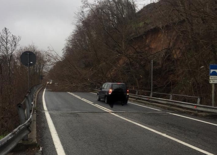 FOTO - Nuova Frana sulla statale 107 Silana-CrotoneseLe immagini dello smottamento e l'intervento dei Vigili del Fuoco