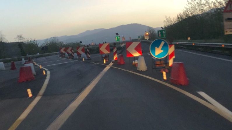 Autostrada del Mediterraneo, rimosso il doppio senso di circolazione tra Cosenza Sud e Rogliano