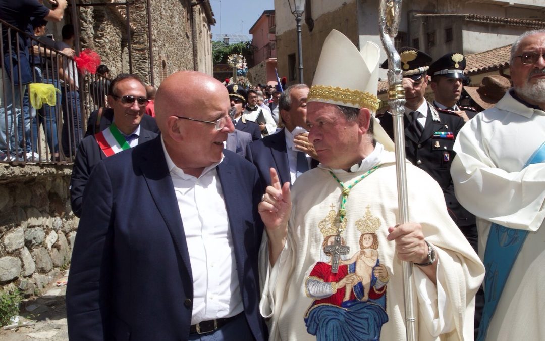 Oliverio a Polsi con il vescovo Oliva