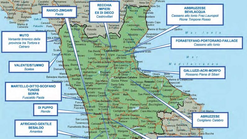 FOTO - L'organizzazione delle cosche di 'ndrangheta nelle province calabresi secondo l'ultima relazione della Dia