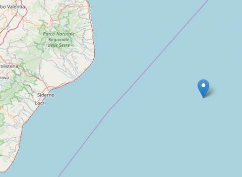 La scossa di terremoto nel Mare Ionio