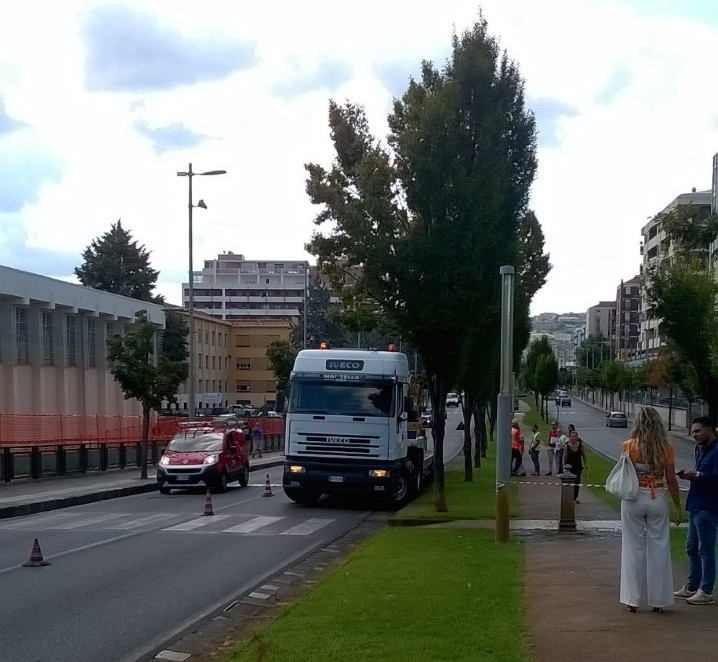 L'avvio dei lavori su viale Mancini