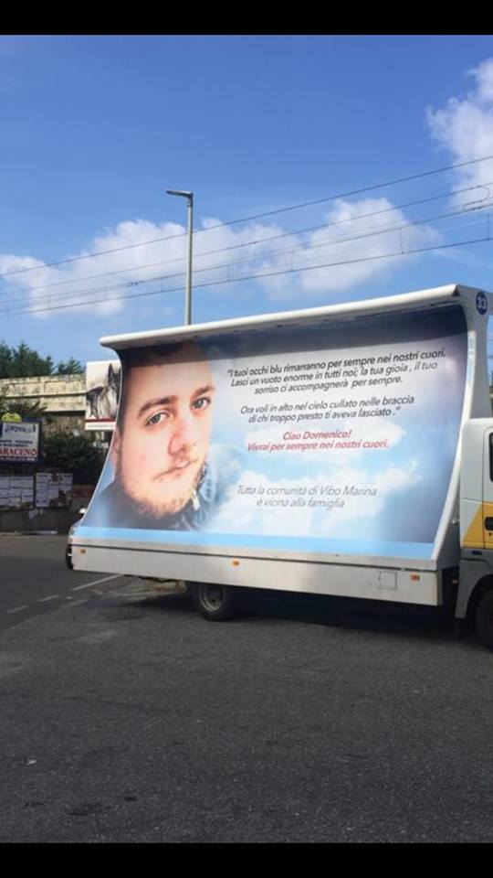 Vibo, giovane morto dopo un incidente stradale Comunità in lacrime: tanti i messaggi per Domenico