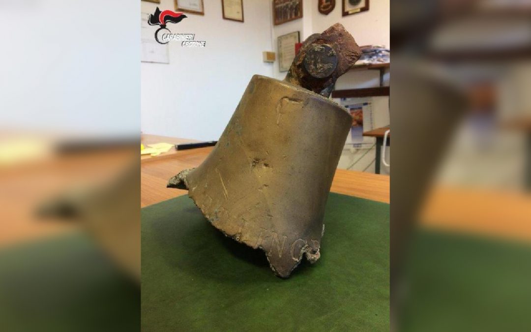 La campana navale del Cacciatorpediniere Lince Roma recuperata dai carabinieri