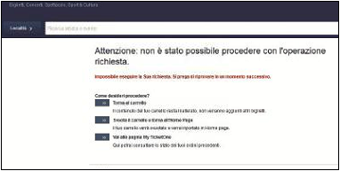 L'avvertenza apparsa su molti schermi che ha bloccato le prenotazioni