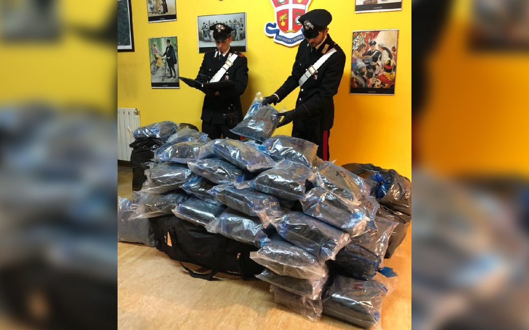 La droga sequestrata dai carabinieri