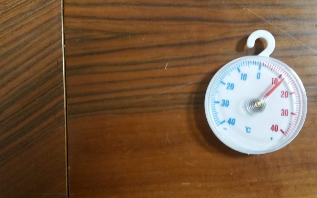 Il termometro portato dal giudice in aula che segna 11 gradi