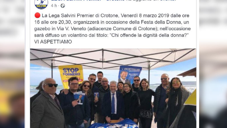 Festa della Donna, volantino della Lega di CrotoneScoppia la polemica. Salvini prende le distanzeCondanna delle ministre Cinquestelle: «Scioccante»