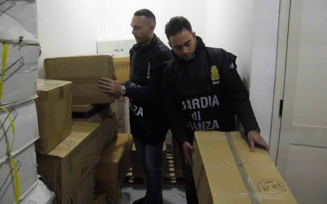 Parte dei prodotti sequestrati