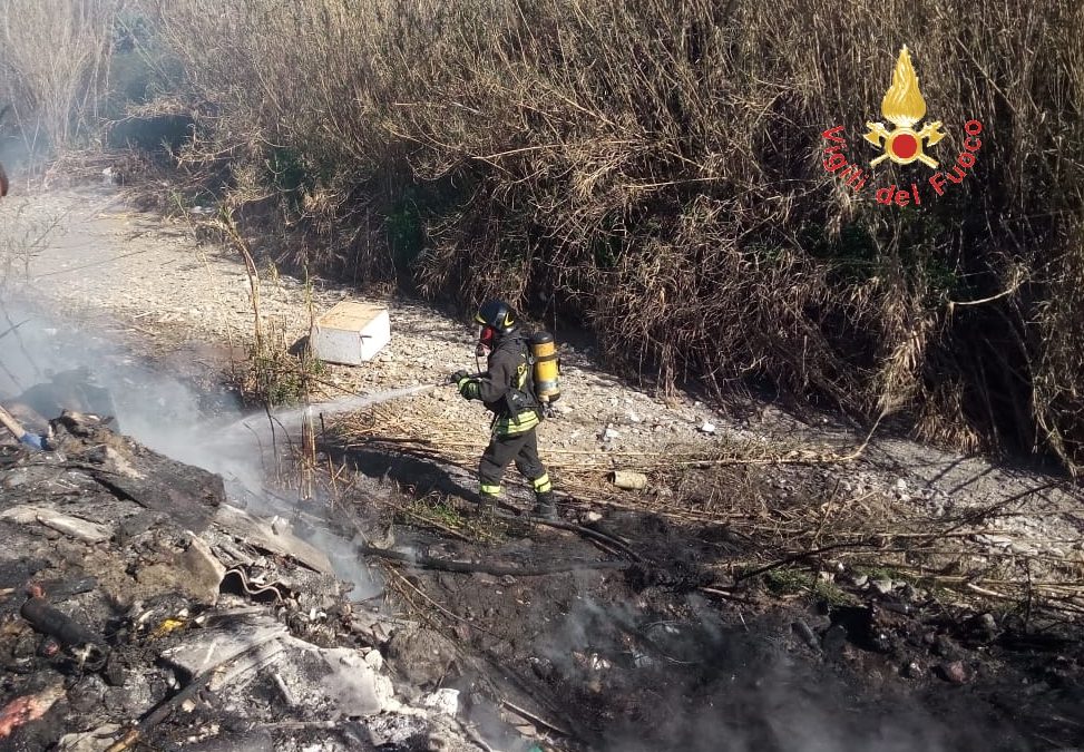 L'area interessata dall'incendio