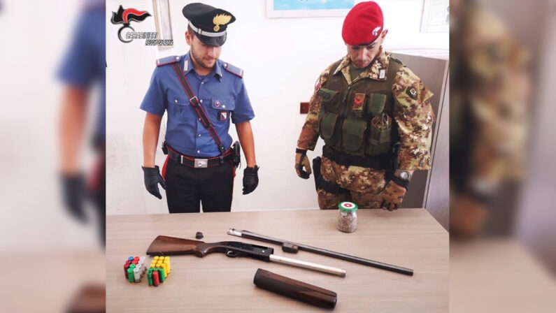 Fucile, munizioni e semi di marijuana ritrovati in un bidone nella Locride